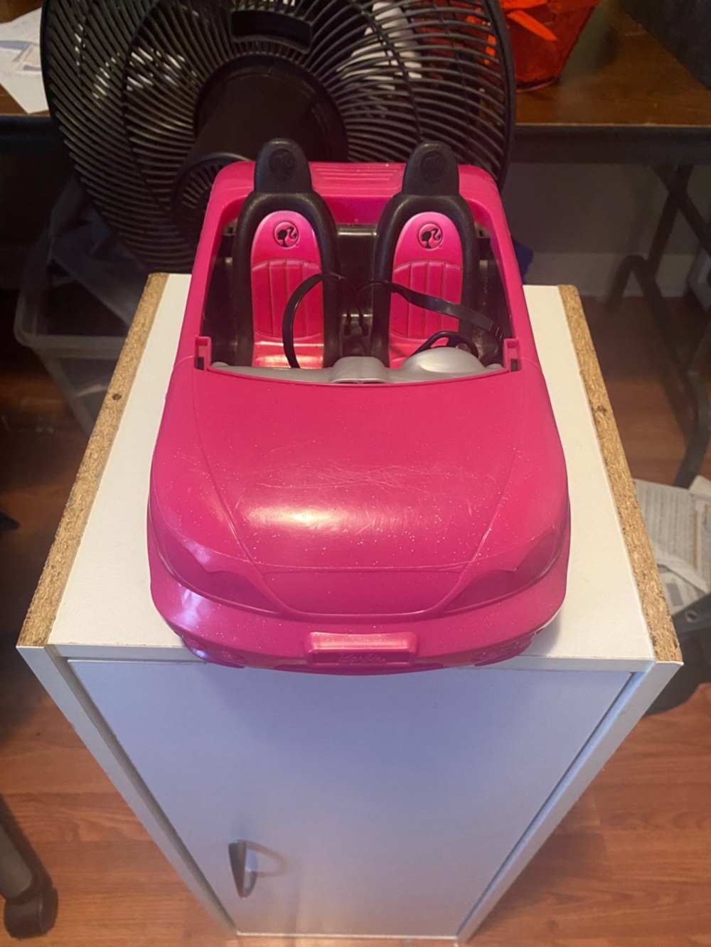 Mattel Barbie Glam Convertible Car Sparkly Pink 2-Seater with Seatbelts